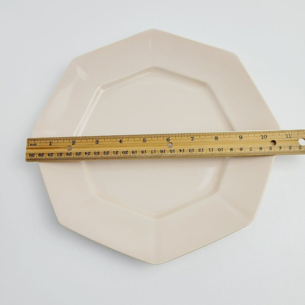 Fitz & Floyd Peach Octagonal Plate, Total Color Collection, Vintage c.1980s, Lig - Picture 7 of 8